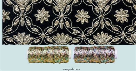 ornamental fabric with metal threads|metallic thread heirloom.